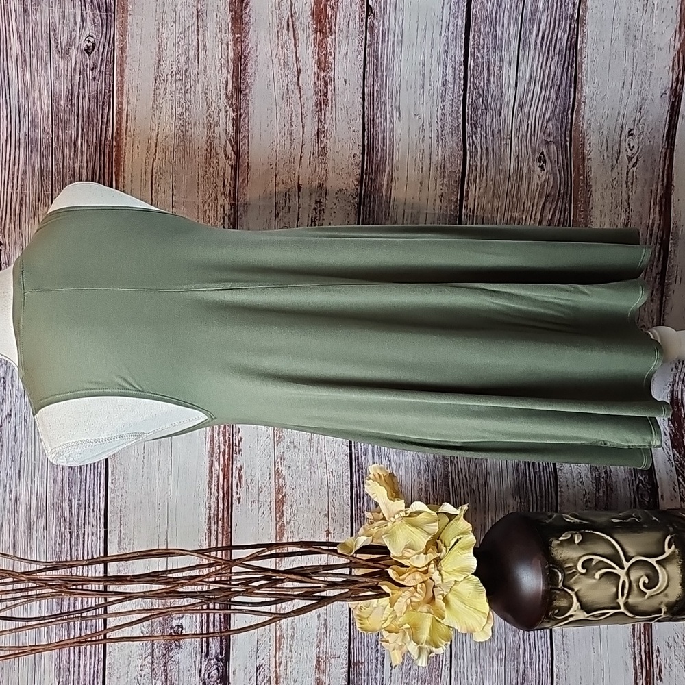NEW DOUBLE ZERO ARMY GREEN PULLOVER SWING DRESS - Picture 7 of 11